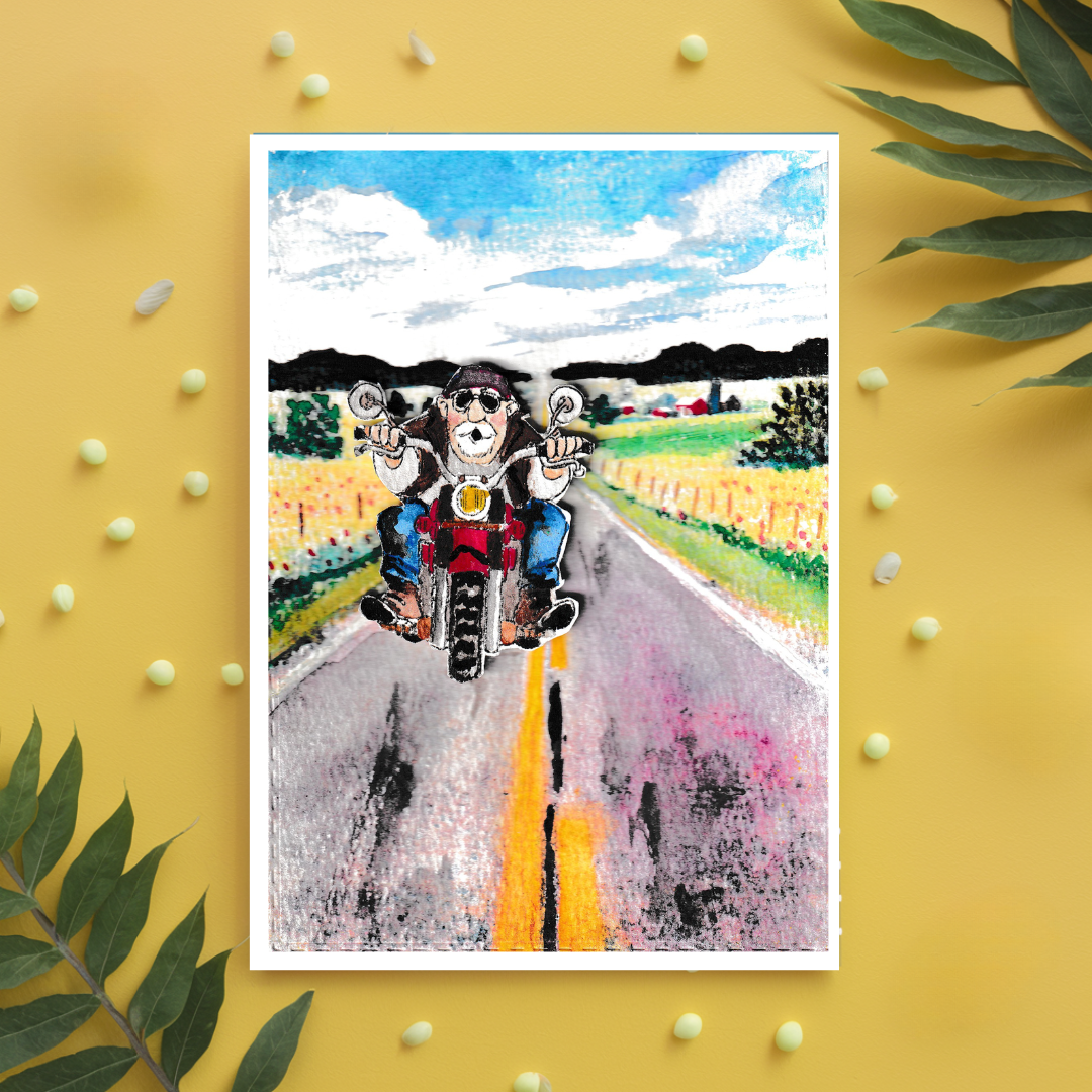 Motorcycle Biker Braille Greeting Card for Him