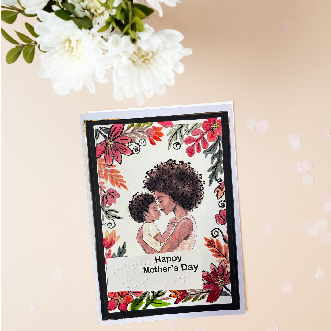 Braille Mother's Day Card – “Queen of Our Hearts”
