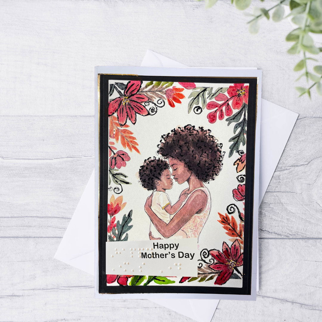 Braille Mother's Day Card – “Queen of Our Hearts”