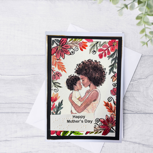 Braille Mother's Day Card – “Queen of Our Hearts”