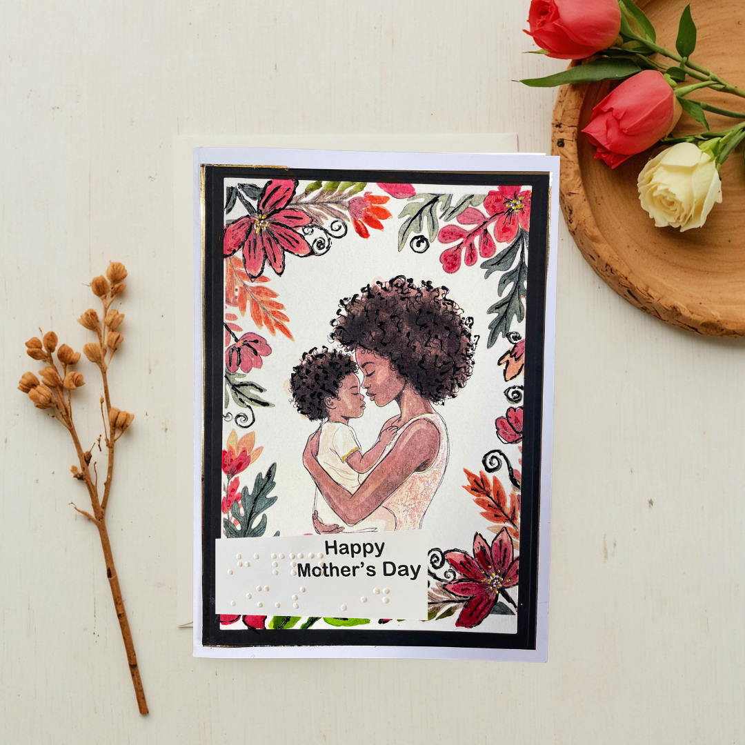 Braille Mother's Day Card – “Queen of Our Hearts”