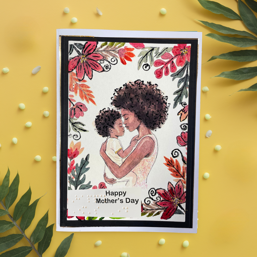 Braille Mother's Day Card – “Queen of Our Hearts”