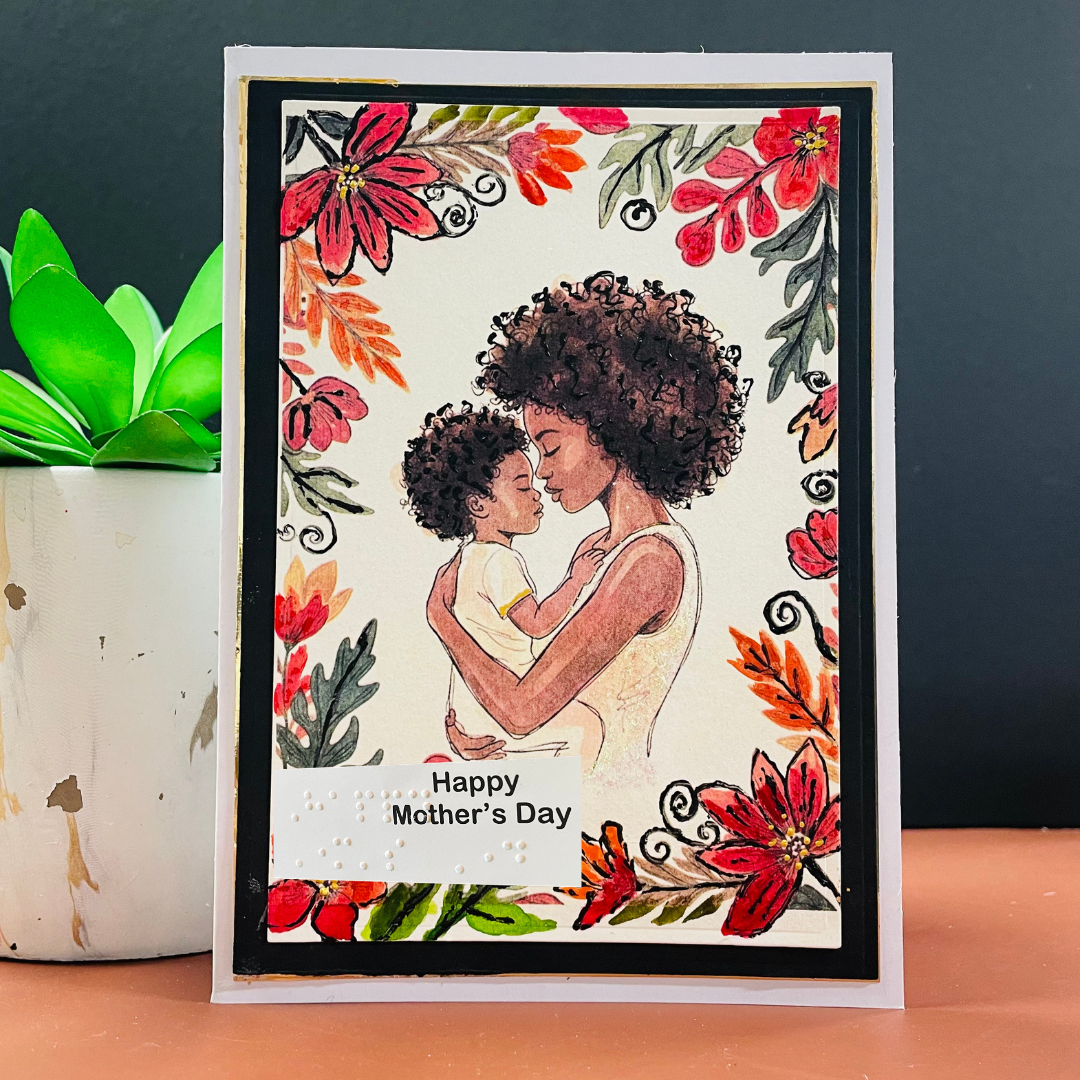 Braille Mother's Day Card – “Queen of Our Hearts”