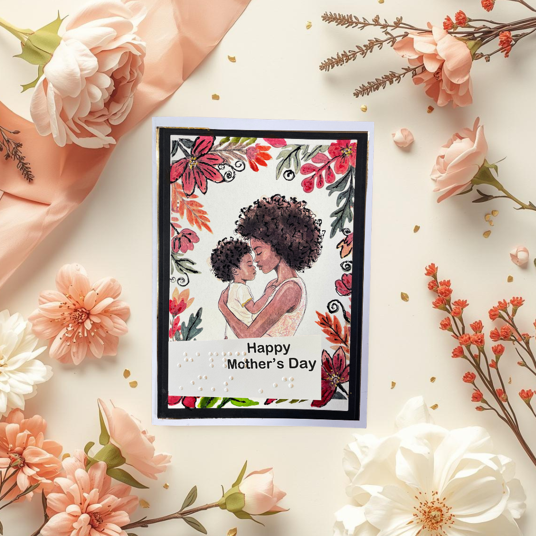 Braille Mother's Day Card – “Queen of Our Hearts”