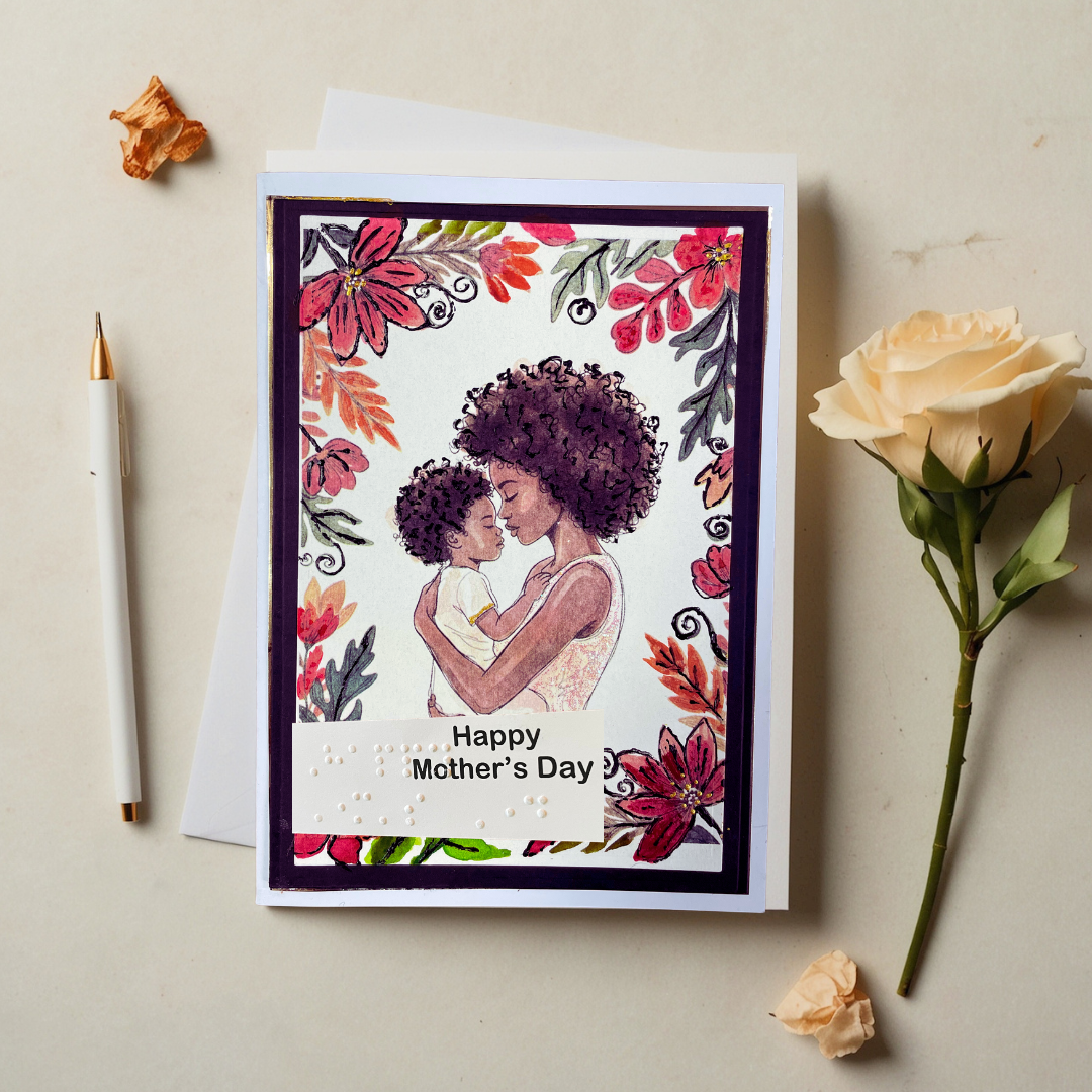 Braille Mother's Day Card – “Queen of Our Hearts”