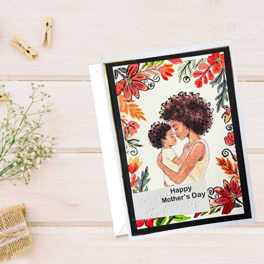 Braille Mother's Day Card – “Queen of Our Hearts”