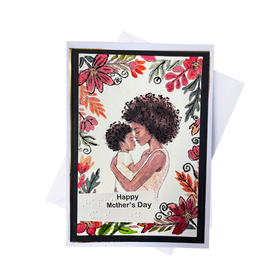 Braille Mother's Day Card – “Queen of Our Hearts”