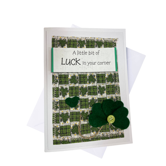 Braille St. Patrick’s Day Card – “A little bit of LUCK in your corner”