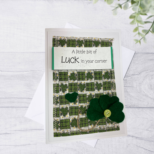 Braille St. Patrick’s Day Card – “A little bit of LUCK in your corner”