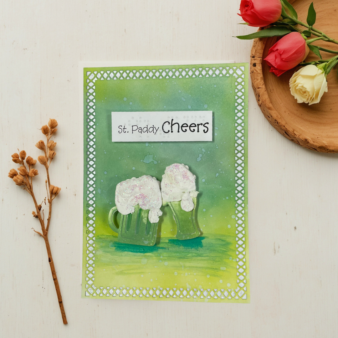 Braille St. Patrick’s Day Card – “St. Paddy Cheers”