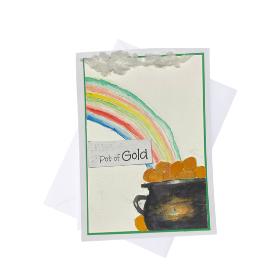 Braille St. Patrick’s Day Card – “Pot of Gold”