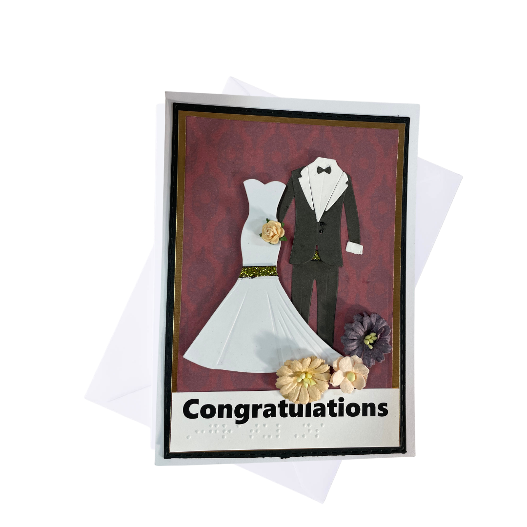 Wedding Greeting Card with Braille