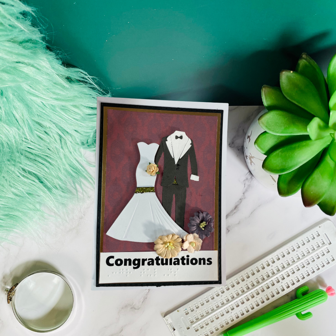 Wedding Greeting Card with Braille