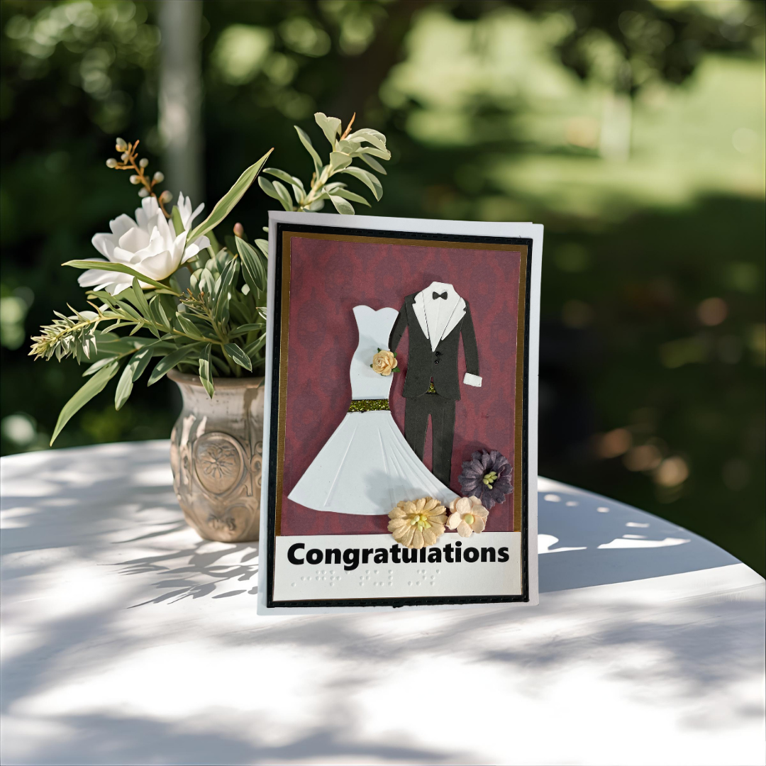 Wedding Greeting Card with Braille