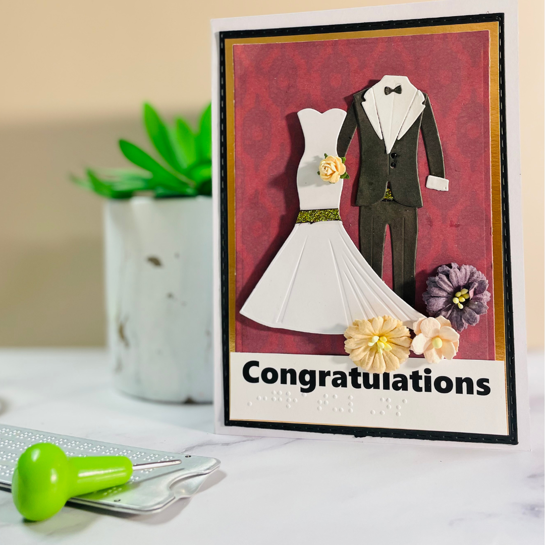 Wedding Greeting Card with Braille
