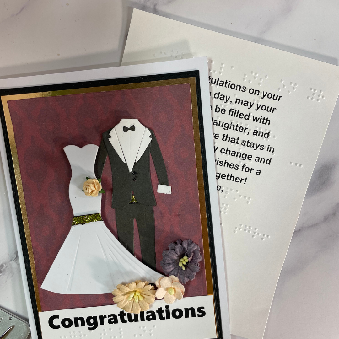 Wedding Greeting Card with Braille