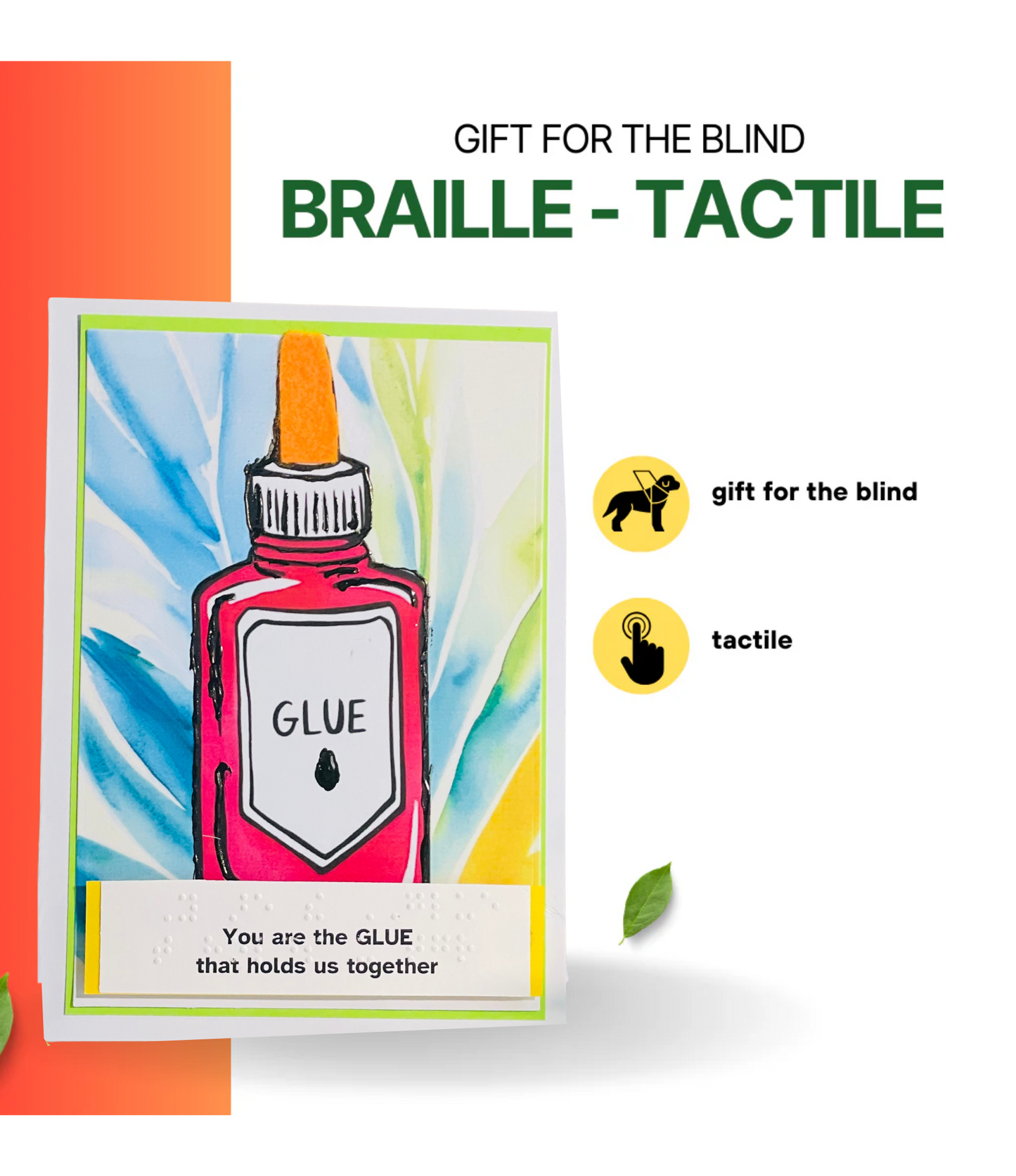 Braille Thank You Card – “You are the glue that holds us together” | Admin Appreciation Card